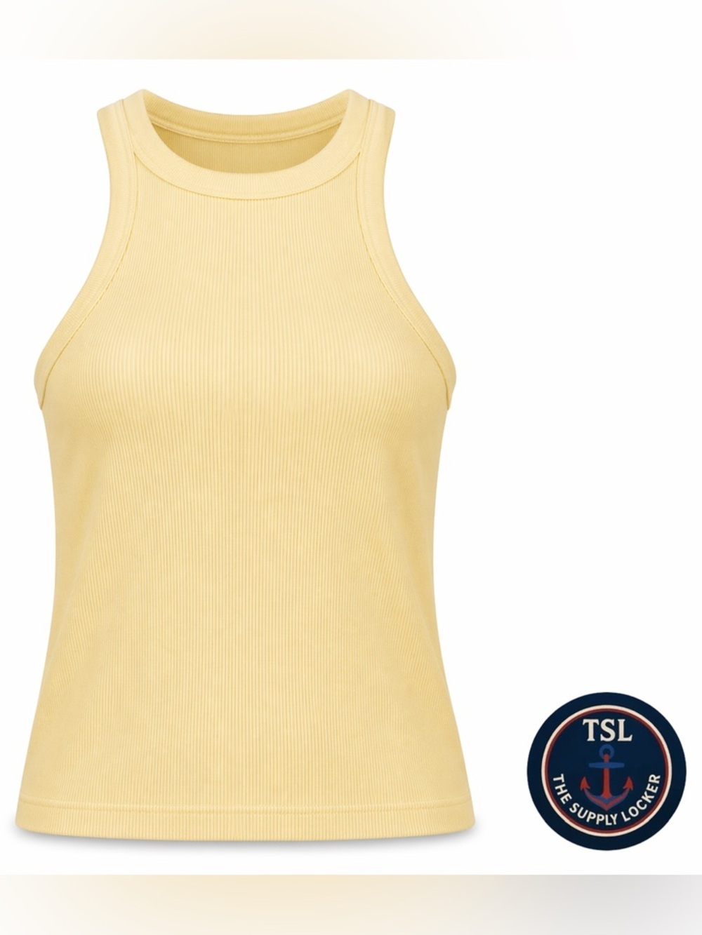 SO Girls Large Yellow Ribbed Crop Tank Top Youth Sleeveless Stretch